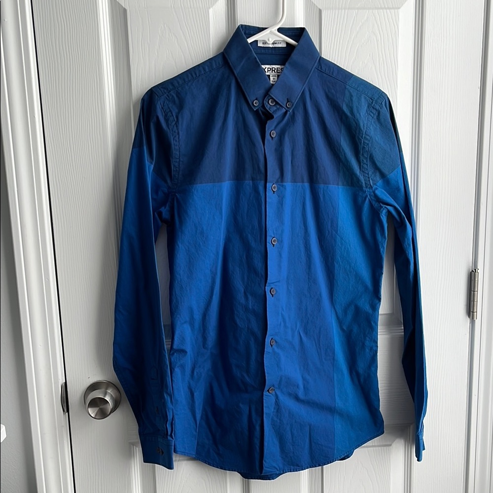 Express Men's Blue Shirt Small Slim